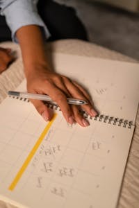A split-screen image showing a calendar with blocks and a traditional to-do list side by side.