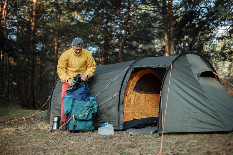 A person relaxing without their phone, enjoying nature or a peaceful activity.