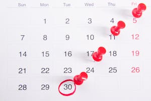 A calendar with blocks of time filled in, showing a well-organized day.