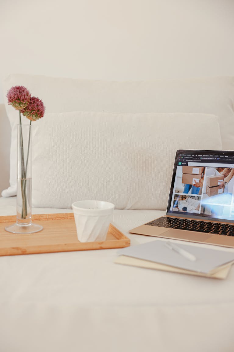 A calm workspace with minimal clutter and a notebook titled "Priorities."