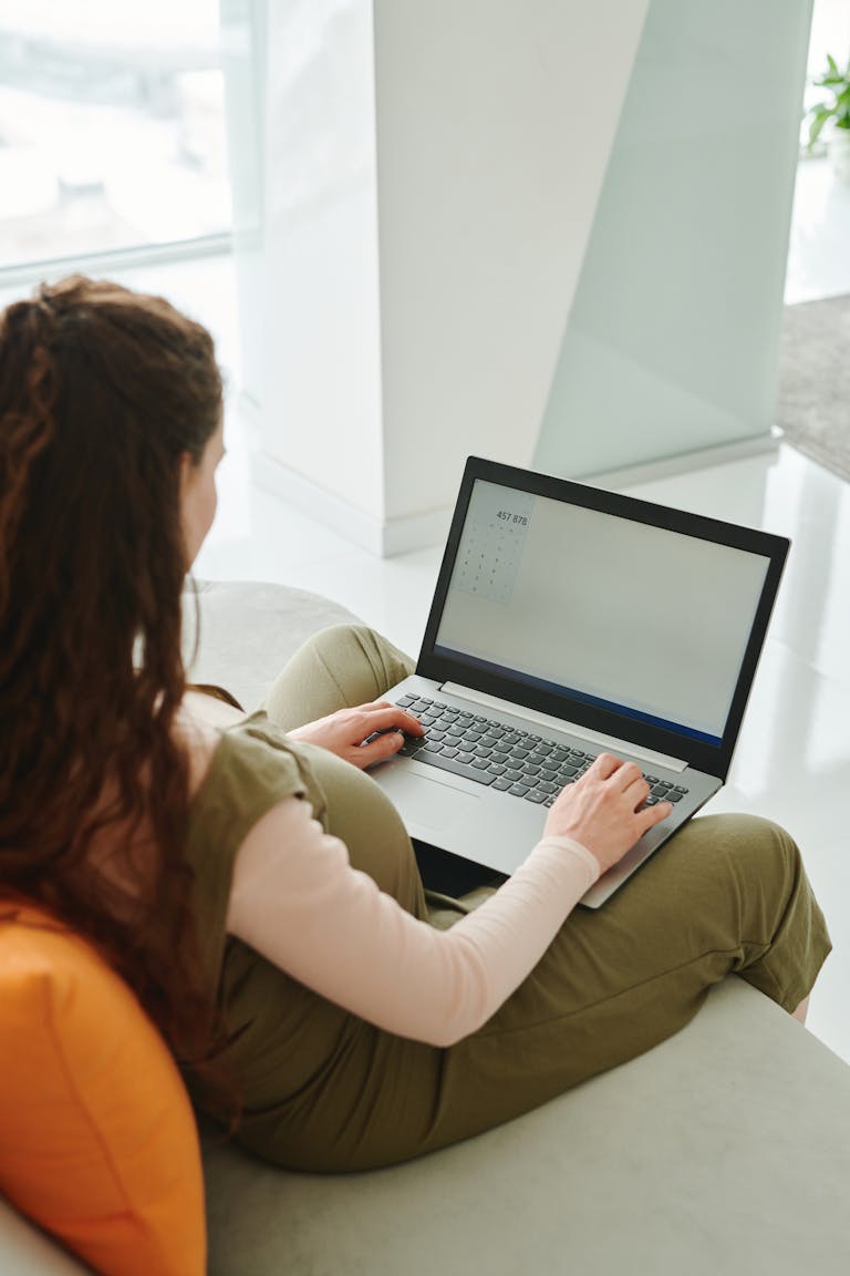 A person balancing work tasks on one side and personal activities (e.g., family, hobbies) on the other, with a digital device in the middle.